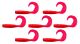 Twister Nevis 6cm 7buc/pac. Rosu Glitter