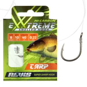 Carlige Legate Nevis Carp 0.22mm/40cm 10buc/plic. Nr.8