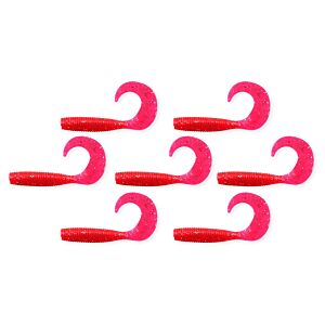 Twister Nevis 6cm 7buc/pac. Rosu Glitter
