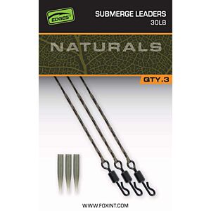 Montura Fox Edges Naturals Submerge Leaders 40lb+Conuri Antitangle 3buc/pac.