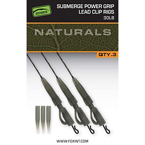 Montura Fox Edges Naturals Submerge Power Grip Lead Clip Leaders 3buc/pac.